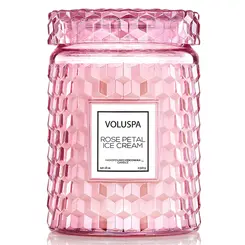 VELA AROMÁTICA VIDRO 100H ROSE PETAL ICE CREAM