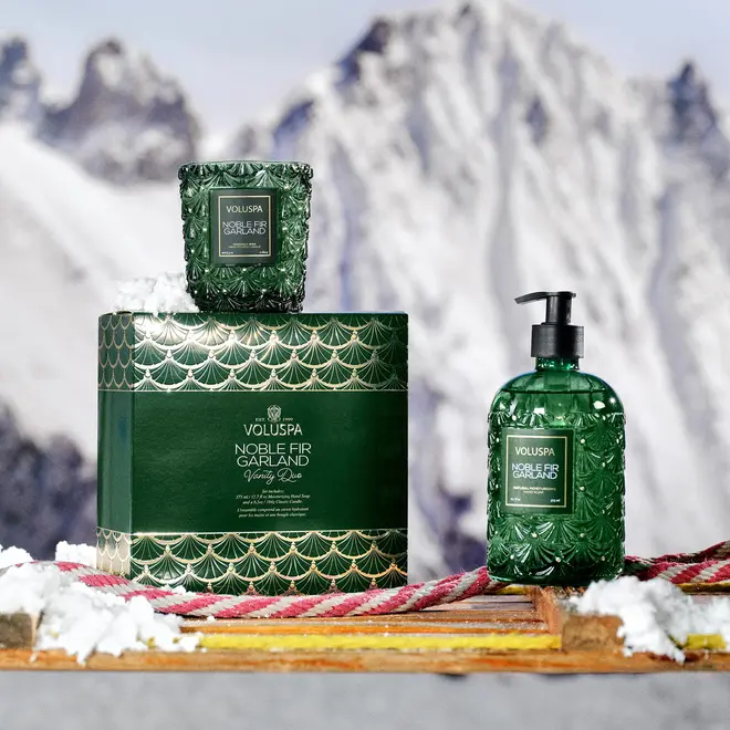 KIT VANITY DUO SABONETE E VELA 40H NOBLE FIR G
