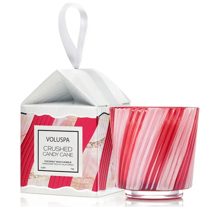 MINI VELA AROMÁTICA ORN PED 25H CRUSHED CANDY CANE