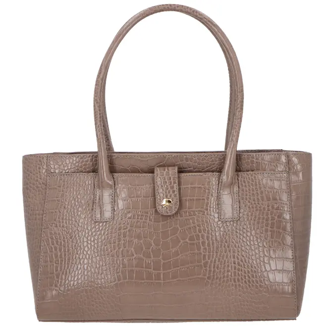 BOLSA GRANDE CROCO LUIZA BARCELOS CINZA
