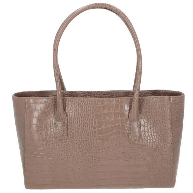 BOLSA GRANDE CROCO LUIZA BARCELOS CINZA