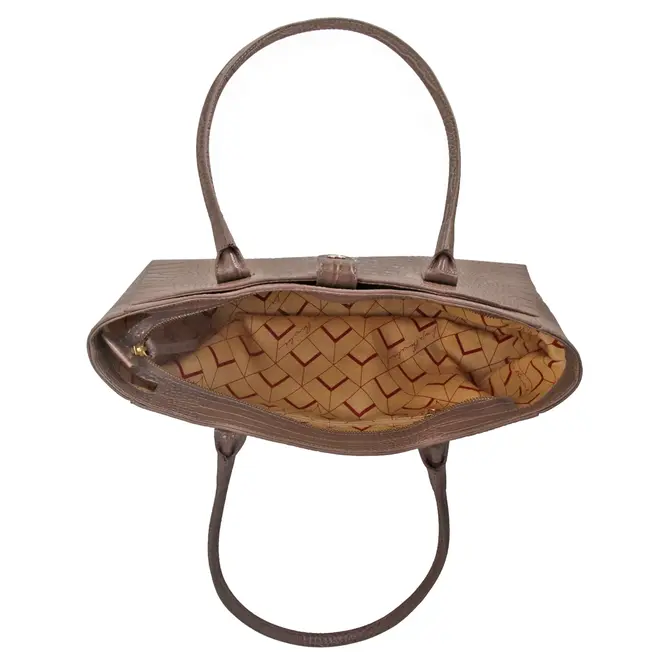 BOLSA GRANDE CROCO LUIZA BARCELOS CINZA