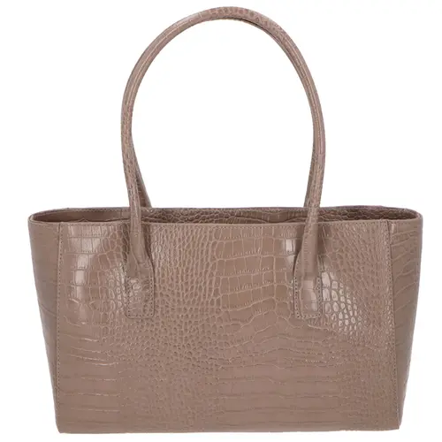 BOLSA GRANDE CROCO LUIZA BARCELOS CINZA