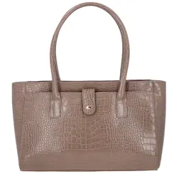 BOLSA GRANDE CROCO LUIZA BARCELOS CINZA