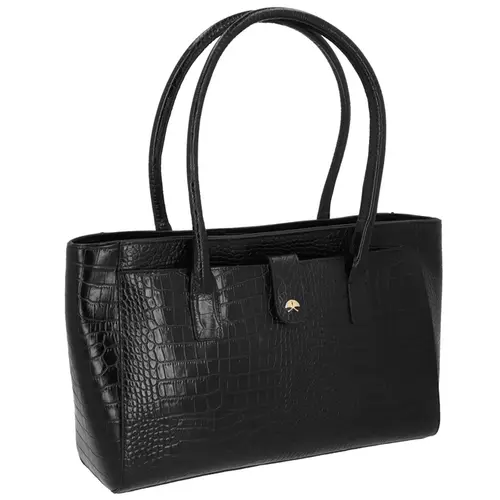 BOLSA GRANDE CROCO LUIZA BARCELOS PRETO