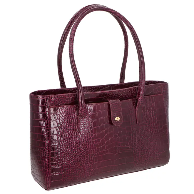 BOLSA GRANDE CROCO LUIZA BARCELOS VINHO