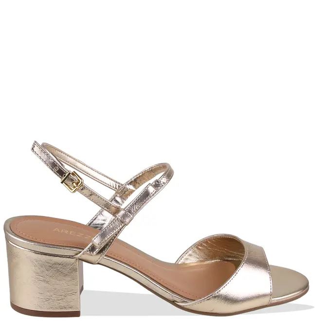 SANDÁLIA SALTO MÉDIO AREZZO DOURADO