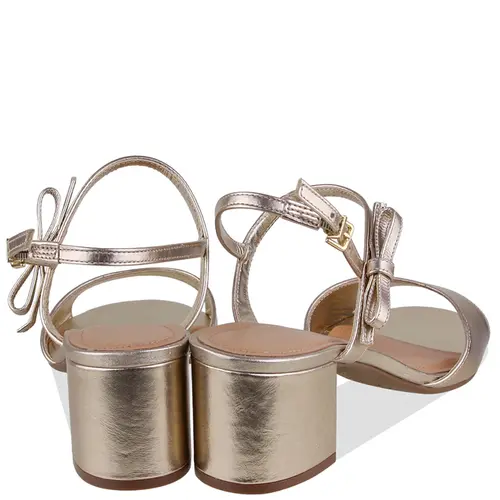 SANDÁLIA SALTO MÉDIO AREZZO DOURADO