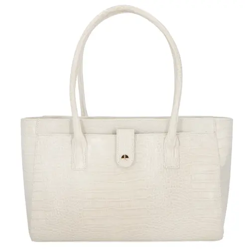 BOLSA GRANDE CROCO LUIZA BARCELOS BRANCO