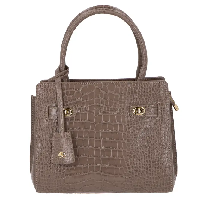 BOLSA MÉDIA CROCO LUIZA BARCELOS CINZA