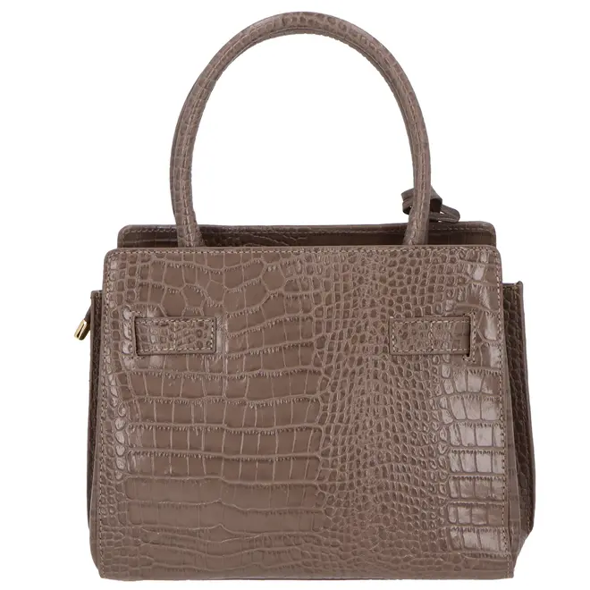 BOLSA MÉDIA CROCO LUIZA BARCELOS CINZA