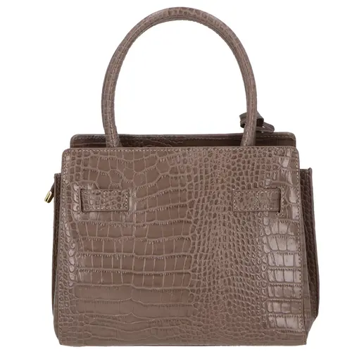 BOLSA MÉDIA CROCO LUIZA BARCELOS CINZA