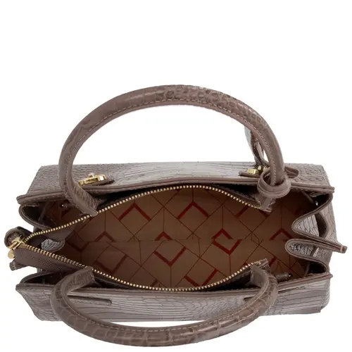 BOLSA MÉDIA CROCO LUIZA BARCELOS CINZA
