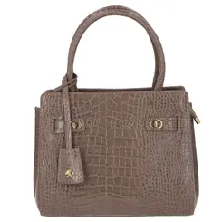 BOLSA MÉDIA CROCO LUIZA BARCELOS CINZA