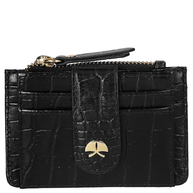 MINI PORTA-CORTÕES CROCO LUIZA BARCELOS PRETO