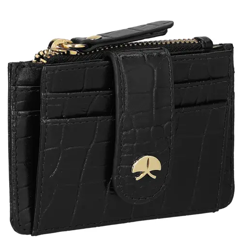 MINI PORTA-CORTÕES CROCO LUIZA BARCELOS PRETO