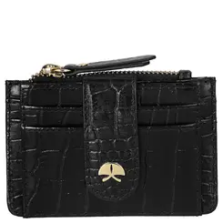 MINI PORTA-CORTÕES CROCO LUIZA BARCELOS PRETO