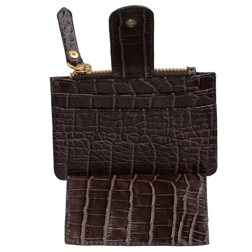 MINI PORTA-CARTÕES CROCO LUIZA BARCELOS CINZA