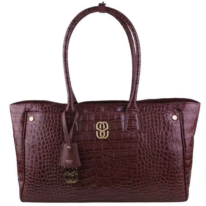 BOLSA GRANDE SHOPPING CROCO SCHUTZ MARROM