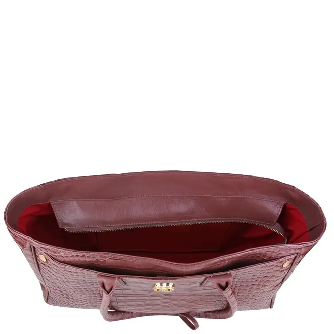 BOLSA GRANDE SHOPPING CROCO SCHUTZ MARROM