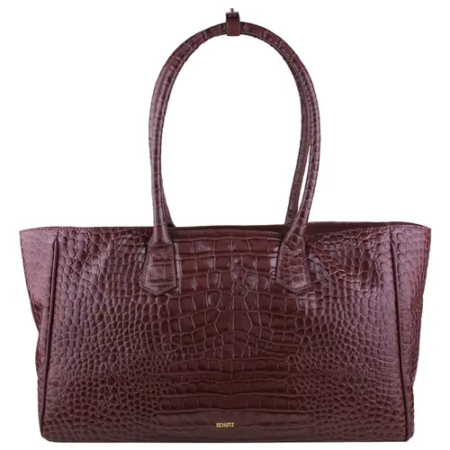 BOLSA GRANDE SHOPPING CROCO SCHUTZ MARROM