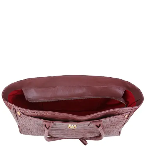 BOLSA GRANDE SHOPPING CROCO SCHUTZ MARROM