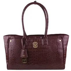 BOLSA GRANDE SHOPPING CROCO SCHUTZ MARROM