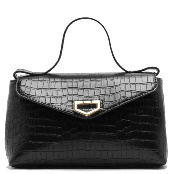 BOLSA PEQUENA CROCO AREZZO PRETO