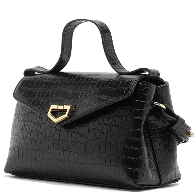 BOLSA PEQUENA CROCO AREZZO PRETO