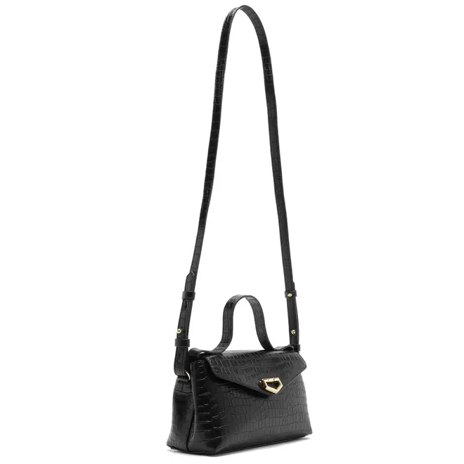 BOLSA PEQUENA CROCO AREZZO PRETO