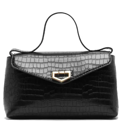 BOLSA PEQUENA CROCO AREZZO PRETO