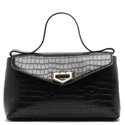 BOLSA PEQUENA CROCO AREZZO PRETO