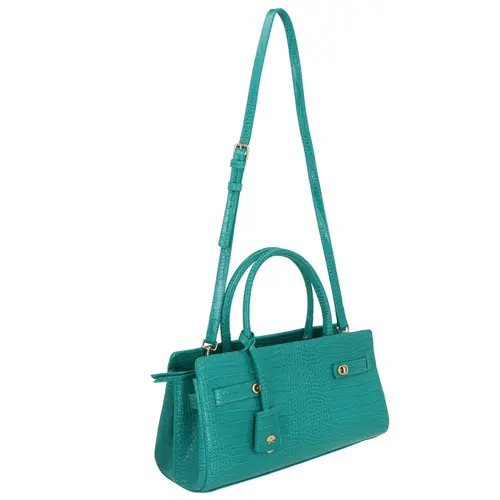 BOLSA MÉDIA CROCO LUIZA BARCELOS VERDE