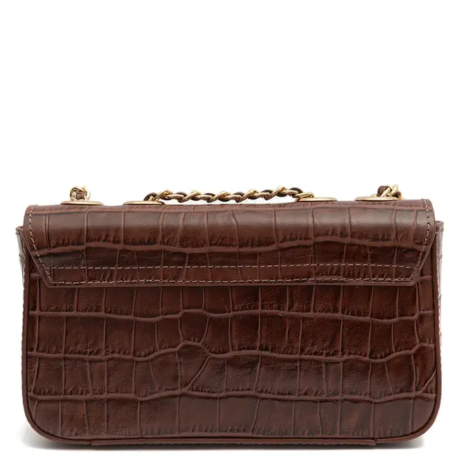 BOLSA PEQUENA ANNE CROCO ISLA MARROM