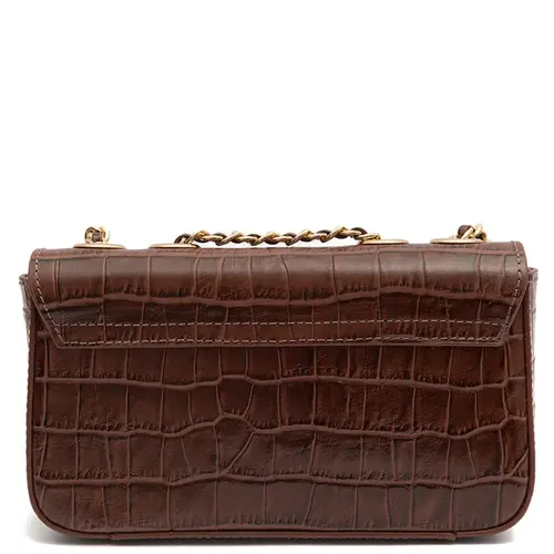 BOLSA PEQUENA ANNE CROCO ISLA MARROM