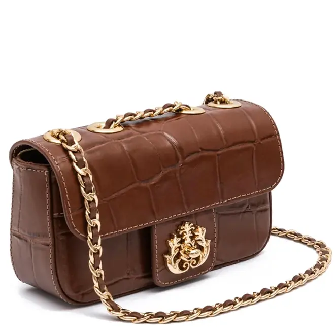 BOLSA PEQUENA ANNE LIZARD ISLA MARROM