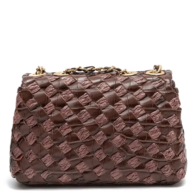 BOLSA PEQUENA HELEN RÁFIA ISLA MARROM
