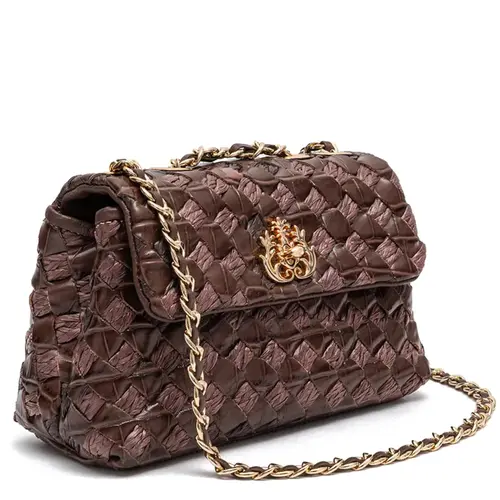 BOLSA PEQUENA HELEN RÁFIA ISLA MARROM