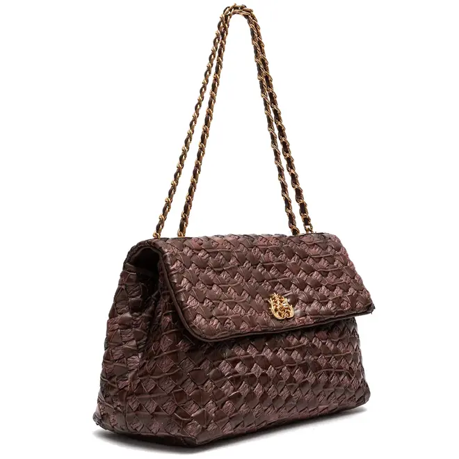 BOLSA MÉDIA HELEN RÁFIA ISLA MARROM