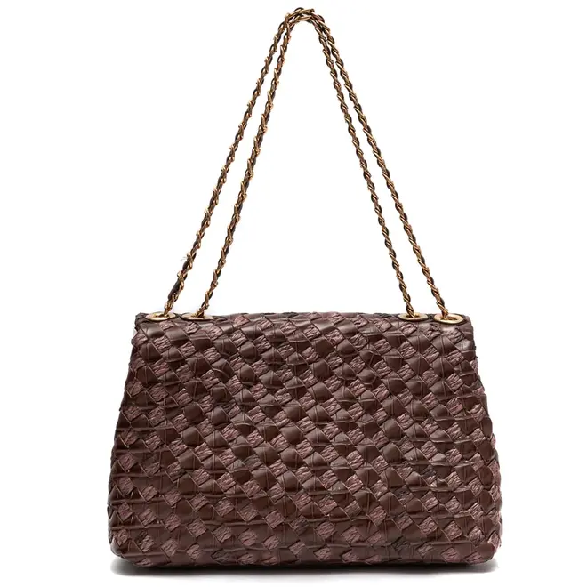 BOLSA MÉDIA HELEN RÁFIA ISLA MARROM