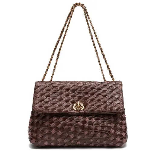 BOLSA MÉDIA HELEN RÁFIA ISLA MARROM