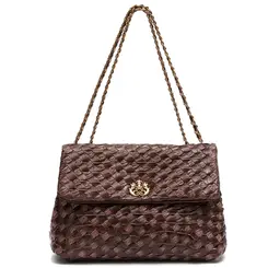 BOLSA MÉDIA HELEN RÁFIA ISLA MARROM