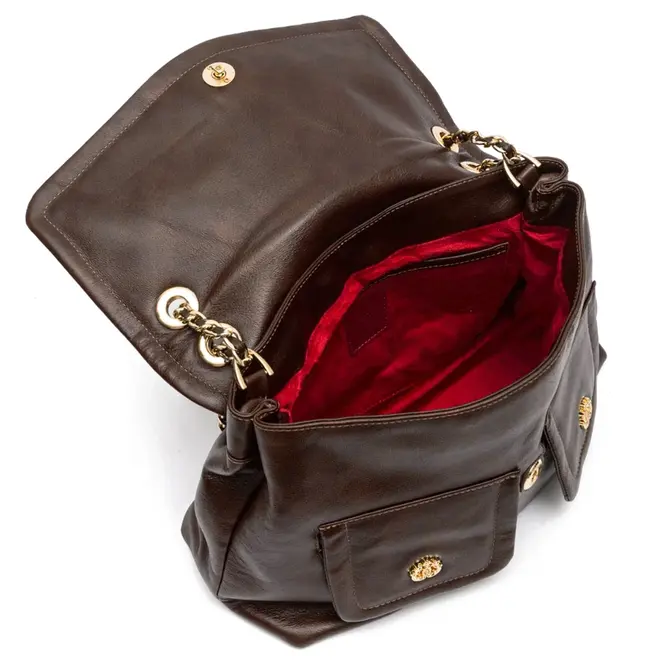 BOLSA GRANDE FLAP DAHLIA GREENE ISLA MARROM