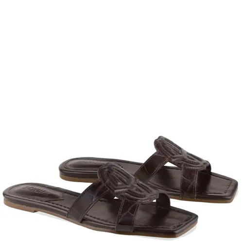 SANDÁLIA RASTEIRA CROCO SCHUTZ MARROM