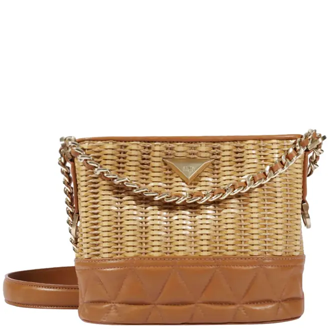 BOLSA MÉDIA HOBO 944 PALHA SCHUTZ MARROM