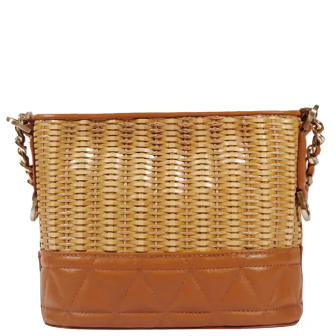 BOLSA MÉDIA HOBO 944 PALHA SCHUTZ MARROM