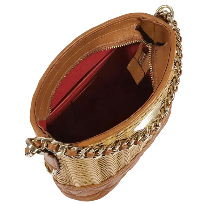BOLSA MÉDIA HOBO 944 PALHA SCHUTZ MARROM