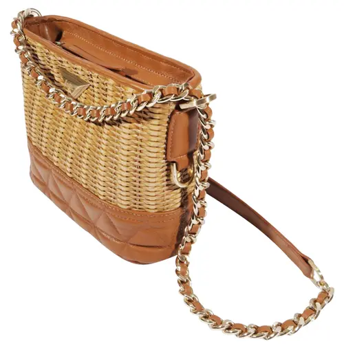 BOLSA MÉDIA HOBO 944 PALHA SCHUTZ MARROM