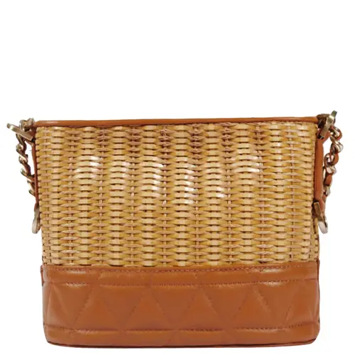 BOLSA MÉDIA HOBO 944 PALHA SCHUTZ MARROM