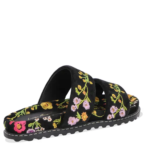 PAPETE BORDADO FLORAL LUIZA BARCELOS PRETO
